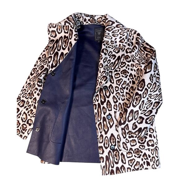 Guess Mob Wife Leopard Coat Jacket Women's S Animal Print Sally Button Down - Picture 4 of 10